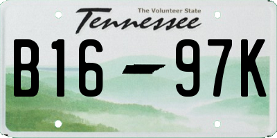 TN license plate B1697K
