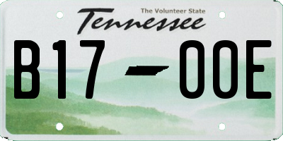 TN license plate B1700E
