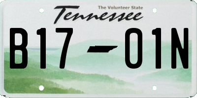 TN license plate B1701N