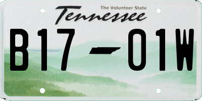 TN license plate B1701W