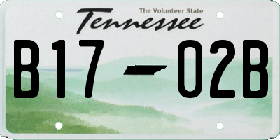 TN license plate B1702B