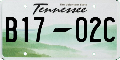 TN license plate B1702C