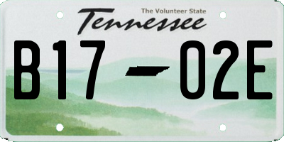 TN license plate B1702E