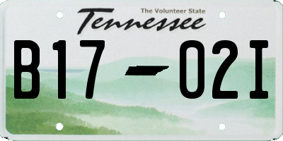 TN license plate B1702I