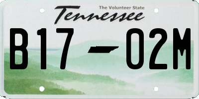 TN license plate B1702M