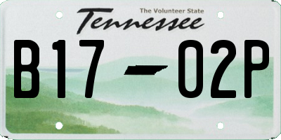 TN license plate B1702P