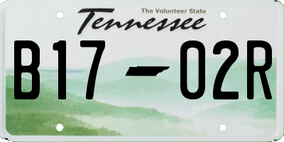 TN license plate B1702R