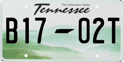 TN license plate B1702T