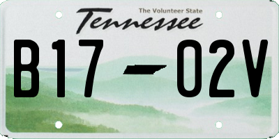 TN license plate B1702V