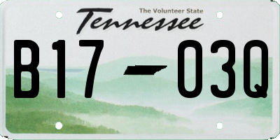 TN license plate B1703Q