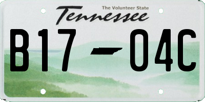 TN license plate B1704C