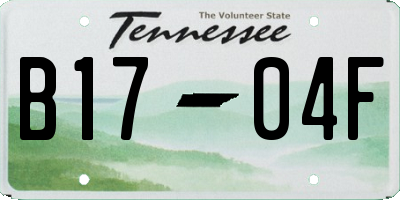 TN license plate B1704F