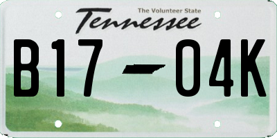 TN license plate B1704K