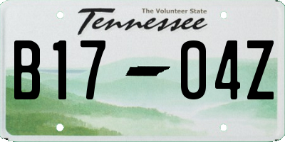 TN license plate B1704Z