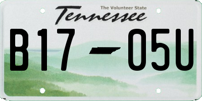 TN license plate B1705U