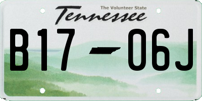 TN license plate B1706J