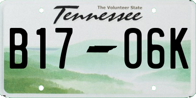TN license plate B1706K