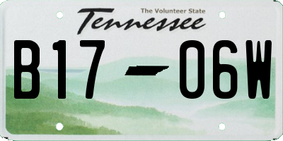 TN license plate B1706W