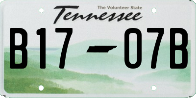TN license plate B1707B