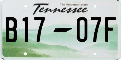 TN license plate B1707F