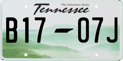 TN license plate B1707J