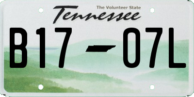 TN license plate B1707L