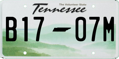 TN license plate B1707M