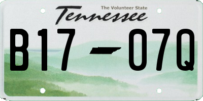 TN license plate B1707Q
