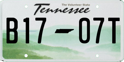 TN license plate B1707T