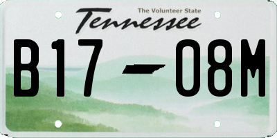 TN license plate B1708M
