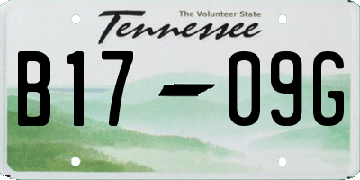 TN license plate B1709G
