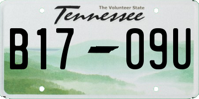 TN license plate B1709U