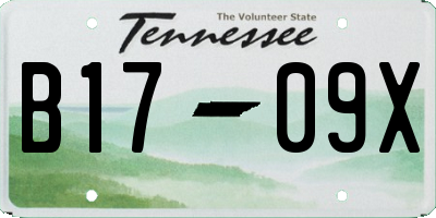 TN license plate B1709X