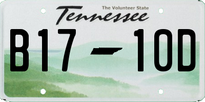TN license plate B1710D