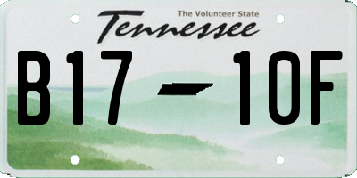 TN license plate B1710F