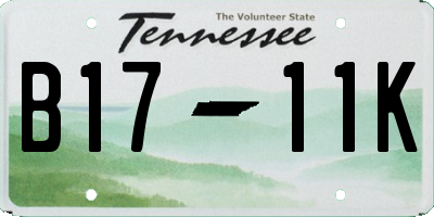 TN license plate B1711K
