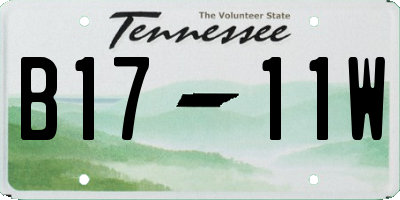 TN license plate B1711W