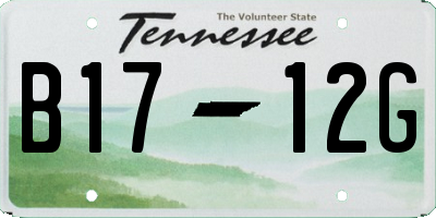 TN license plate B1712G