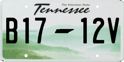 TN license plate B1712V