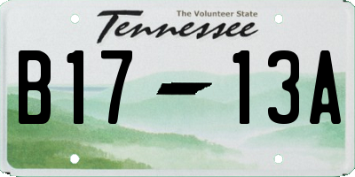 TN license plate B1713A