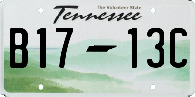 TN license plate B1713C