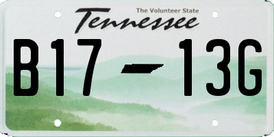 TN license plate B1713G