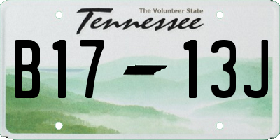 TN license plate B1713J