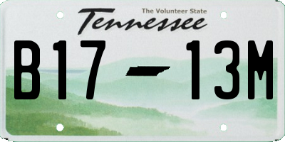TN license plate B1713M