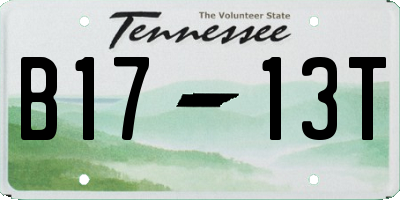 TN license plate B1713T