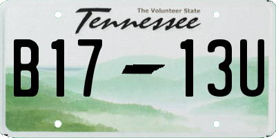 TN license plate B1713U