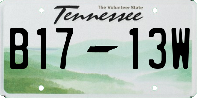 TN license plate B1713W