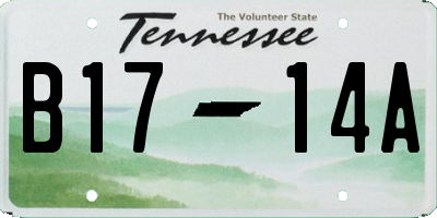 TN license plate B1714A