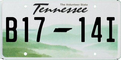 TN license plate B1714I