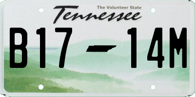 TN license plate B1714M